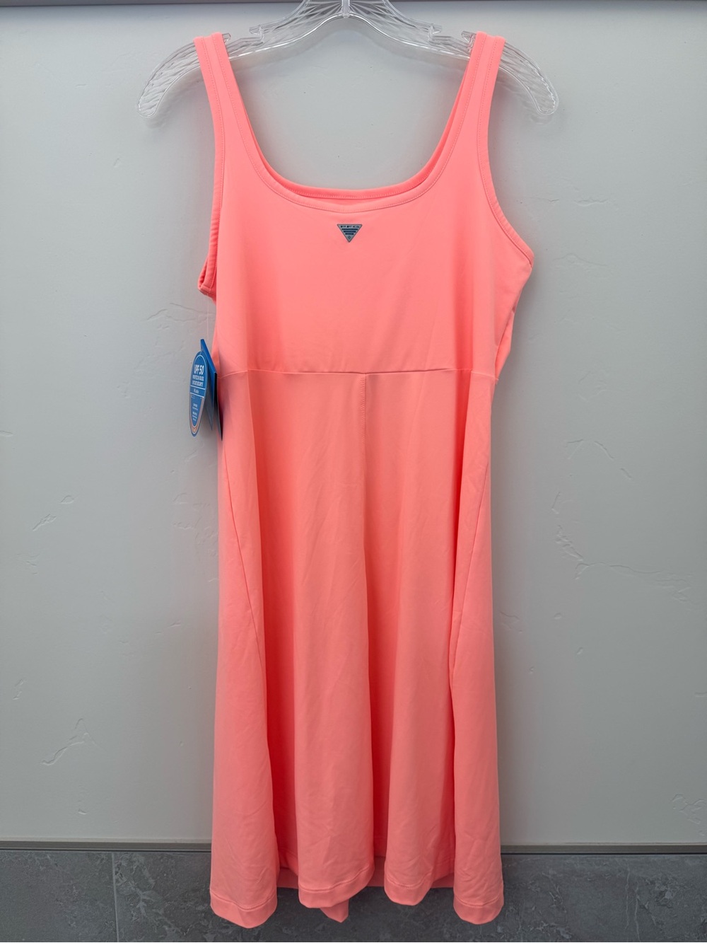 Sleeveless Coral Midi Dress - Lightweight Summer Staple Columbia Tank Dress Med - Picture 2 of 10